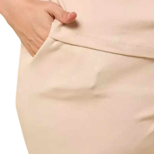 Women's Beige Mid-Rise Wide-Leg Pants