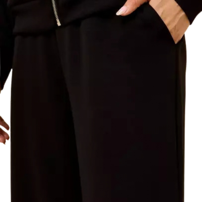 Women's Black Mid-Rise Wide-Leg Drawstring Palazzo Pants