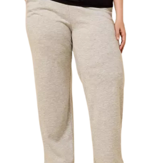 Women's Grey Mid-Rise Wide-Leg Drawstring Track Pants